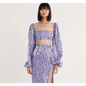 NWT Rumer Soraya Floral Crop Top Lilac Size Small